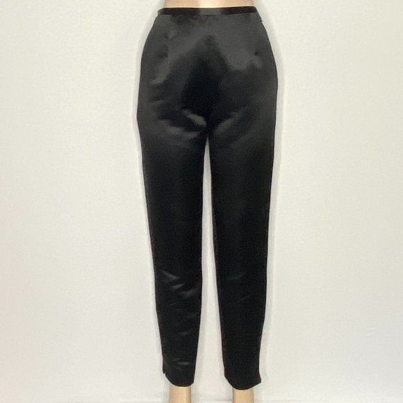 Isabel Ardee Pants Black Satin Straight Leg 10 - Picture 5 of 10